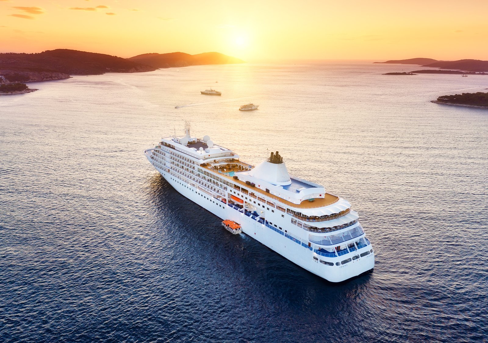 cruise ship and sunset- About Caelum